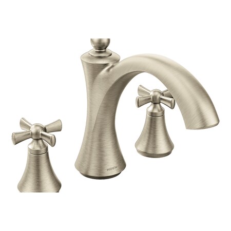 Moen Two-Handle Roman Tub Faucet Brushed Nickel T657BN